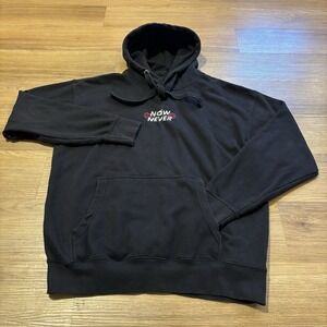 XPLR Sam & Colby Hoodie Large Black "Now Or Never" Flower Embroidered Pullover